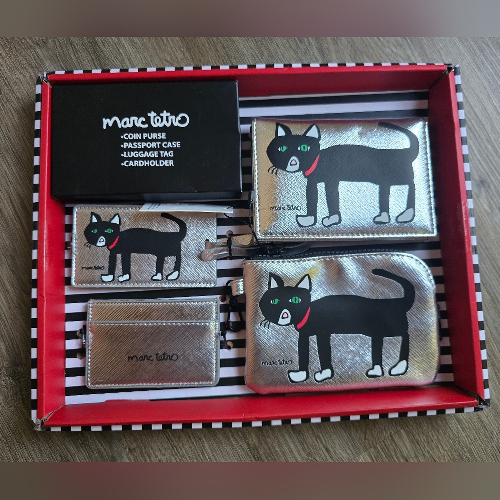 Marc Tetro Silver Cat Travel Set New